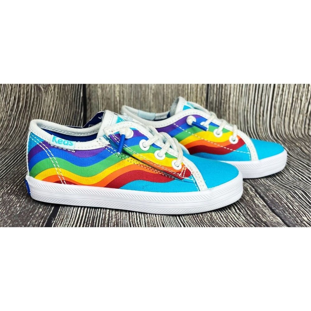 NEW Keds Girls Kids Toddler Rainbow Pride B The Change Faux Tie Shoes Size 6.5 M